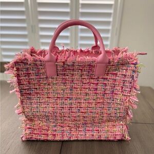 Chic Pink Tweed Women's Bag Ah-dorned